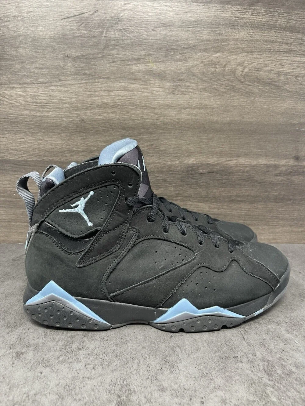 Air Jordan 7 Retro Chambray Black Blue Mens Size 9 Sneakers Shoes Lot CU9307-004